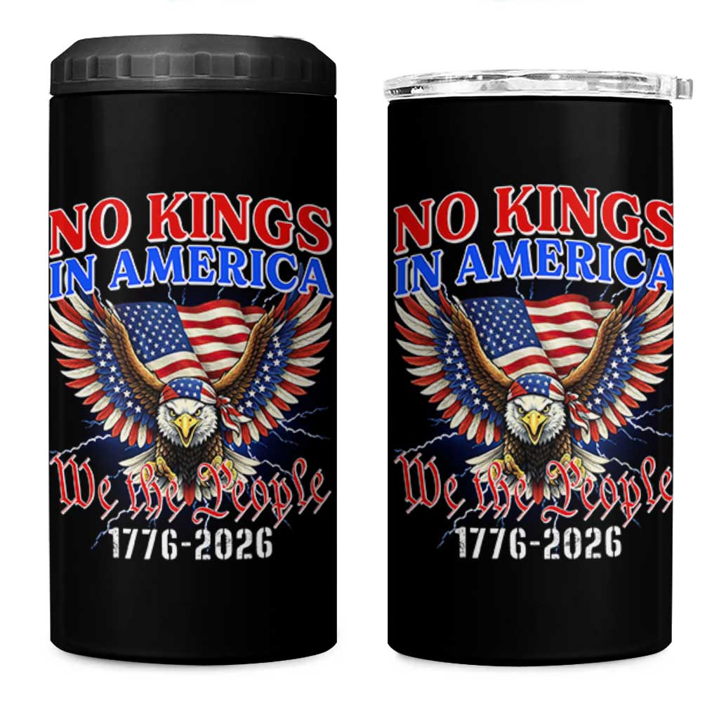 We The People No Kings In America 4 in 1 Can Cooler Tumbler 250 Years America Anniversary Vintage American Flag