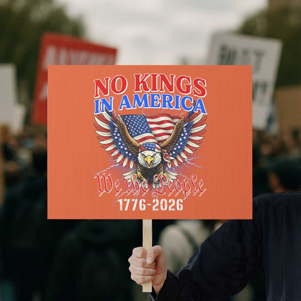 We The People No Kings In America Protest Sign 250 Years America Anniversary Vintage American Flag