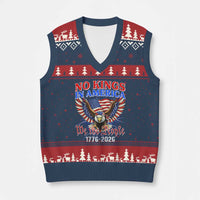 We The People No Kings In America V-Neck Knit Sweater Vest 250 Years America Anniversary Vintage American Flag