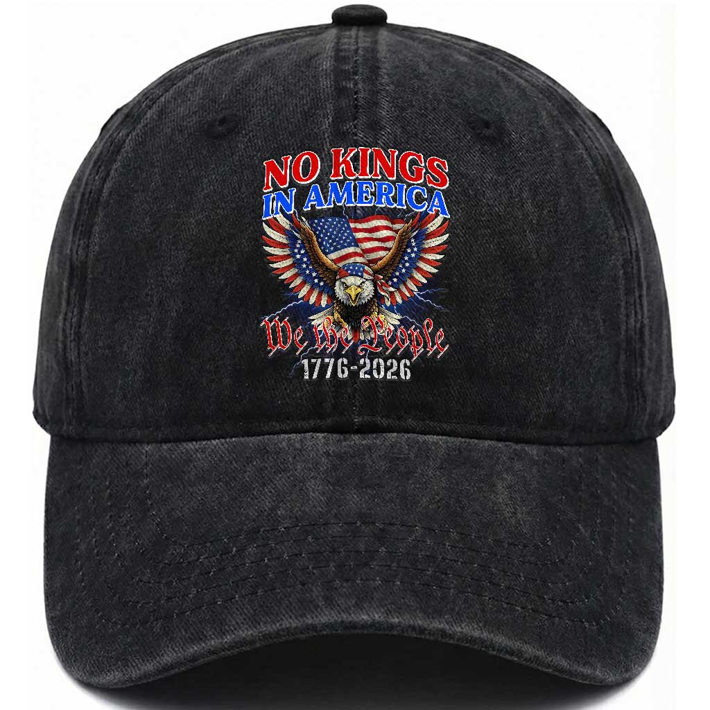 We The People No Kings In America Washed Cotton Baseball Cap 250 Years America Anniversary Vintage American Flag