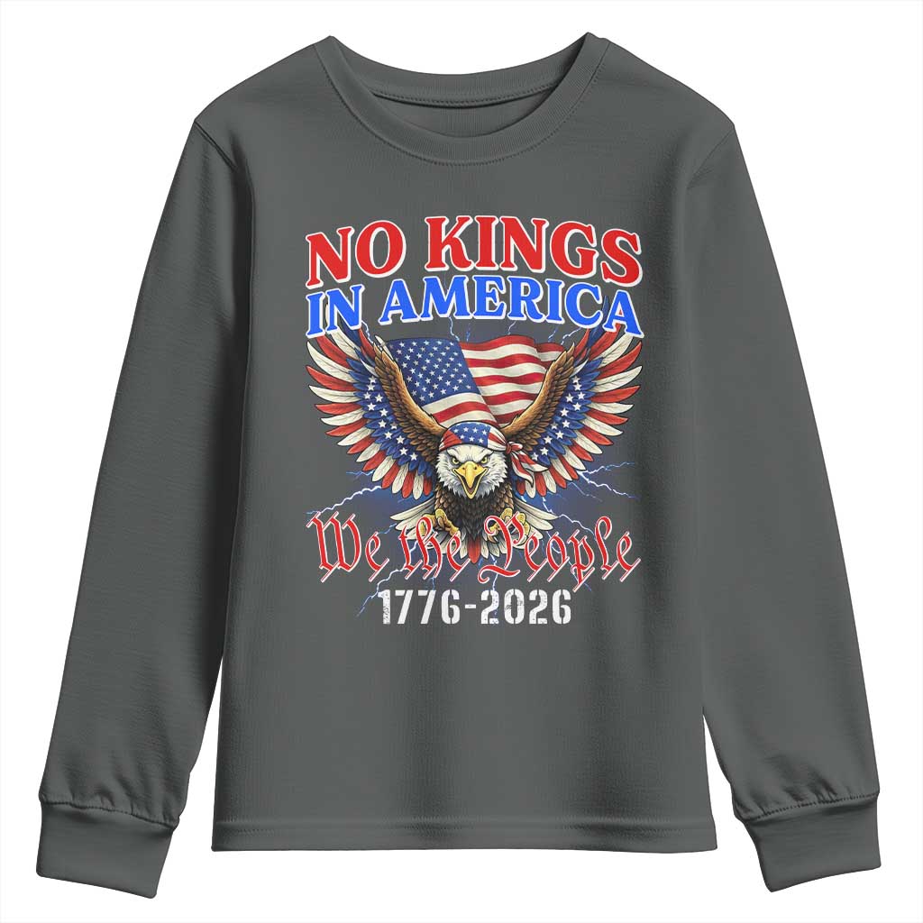 We The People No Kings In America Youth Sweatshirt 250 Years America Anniversary Vintage American Flag