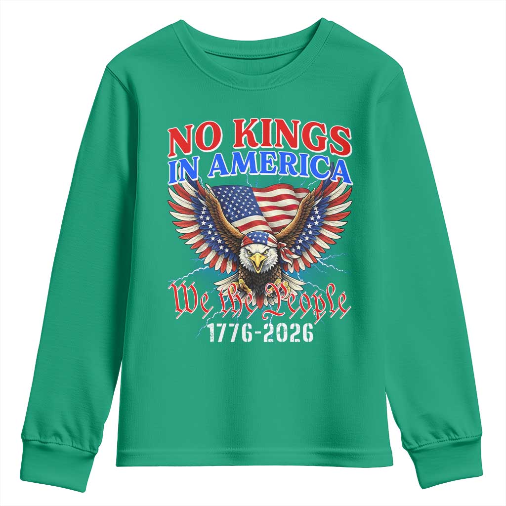 We The People No Kings In America Youth Sweatshirt 250 Years America Anniversary Vintage American Flag
