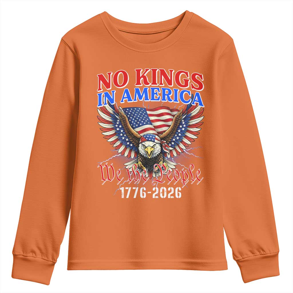 We The People No Kings In America Youth Sweatshirt 250 Years America Anniversary Vintage American Flag