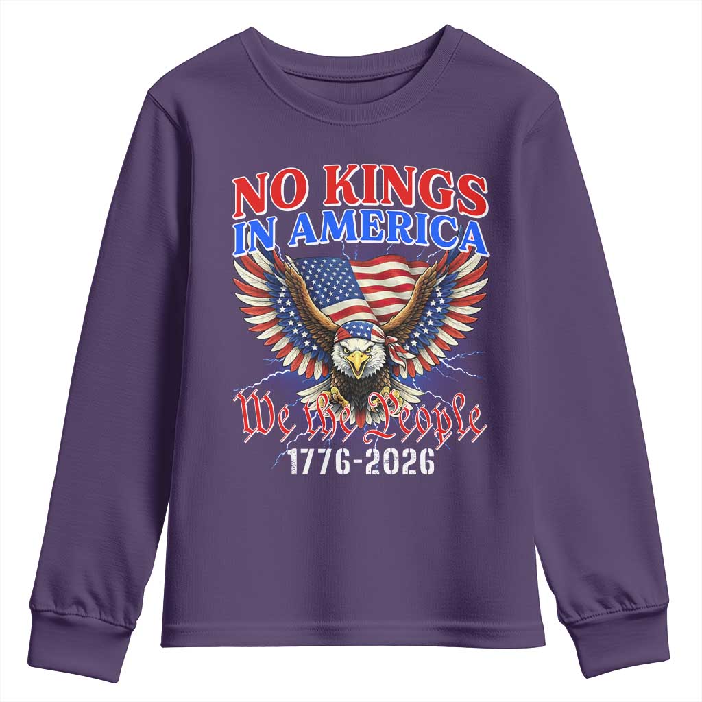 We The People No Kings In America Youth Sweatshirt 250 Years America Anniversary Vintage American Flag