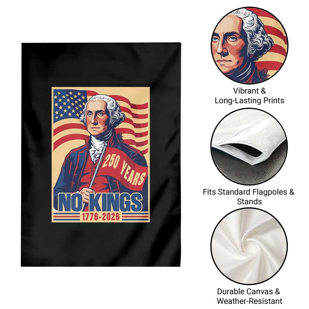 Funny George Washington Freedom Protest Garden Flag No Kings