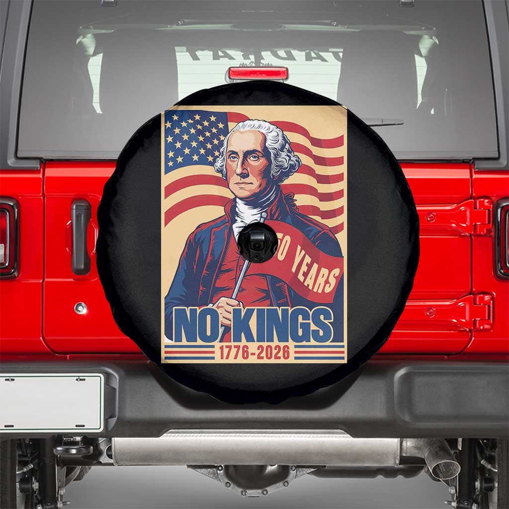 Funny George Washington Freedom Protest Spare Tire Cover No Kings