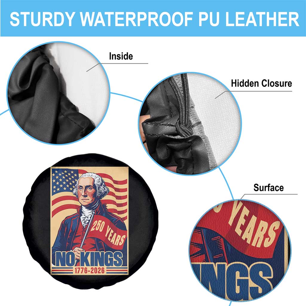 Funny George Washington Freedom Protest Spare Tire Cover No Kings