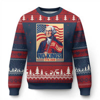 Funny George Washington Freedom Protest Ugly Christmas Sweater No Kings