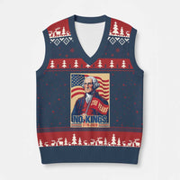 Funny George Washington Freedom Protest V-Neck Knit Sweater Vest No Kings