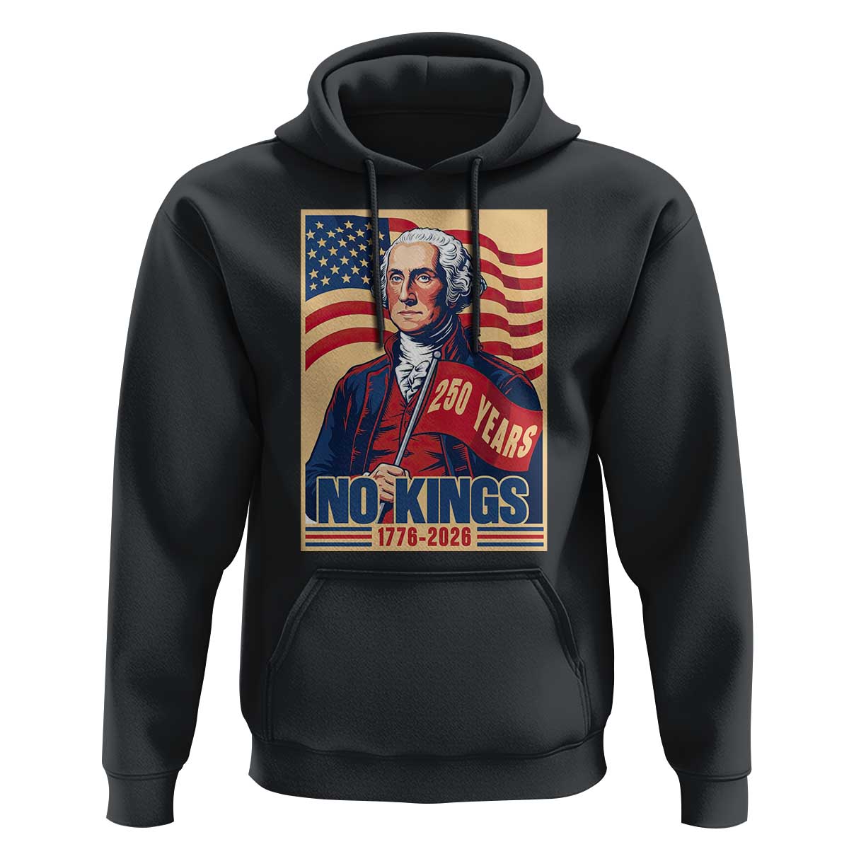 Funny George Washington Freedom Protest Hoodie No Kings