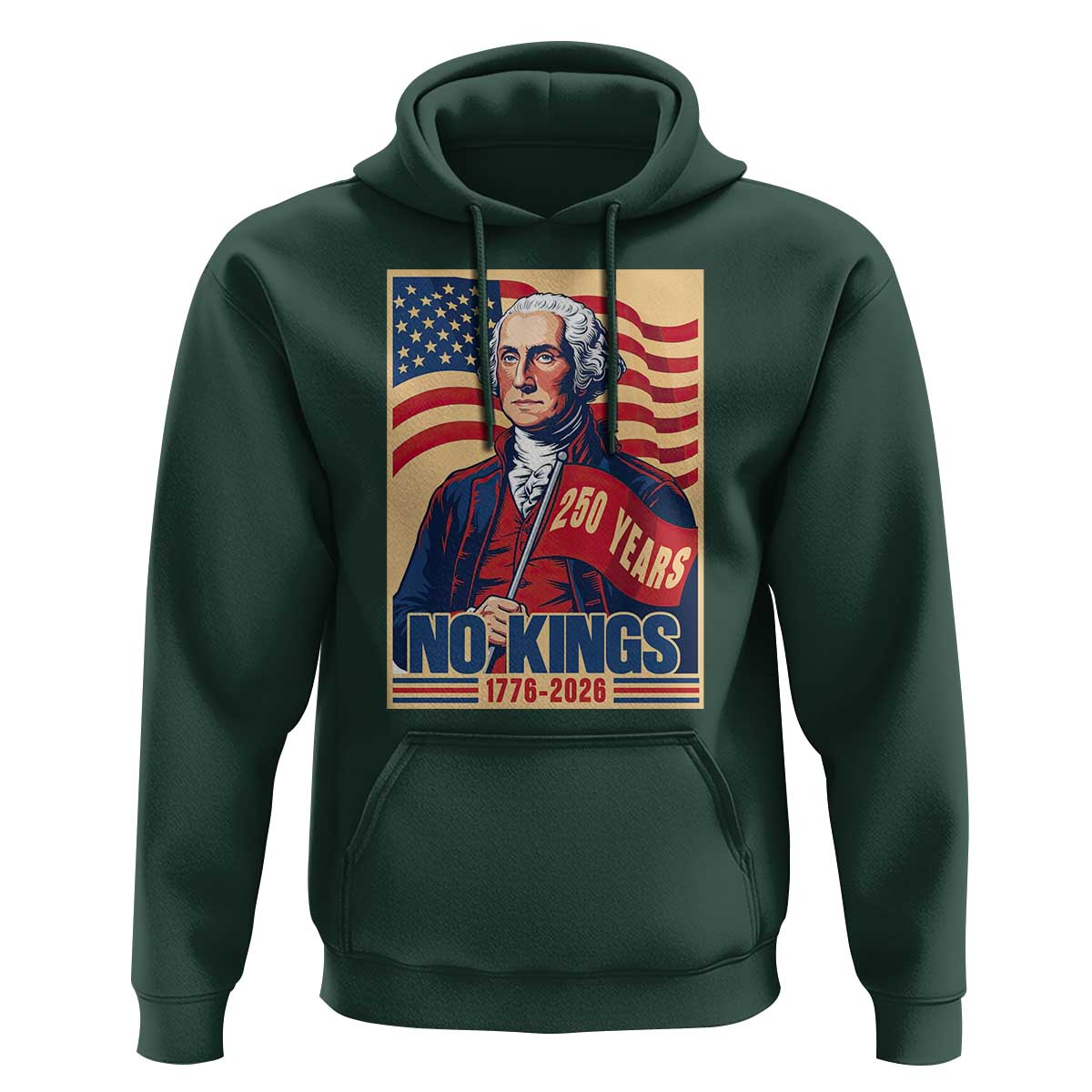 Funny George Washington Freedom Protest Hoodie No Kings