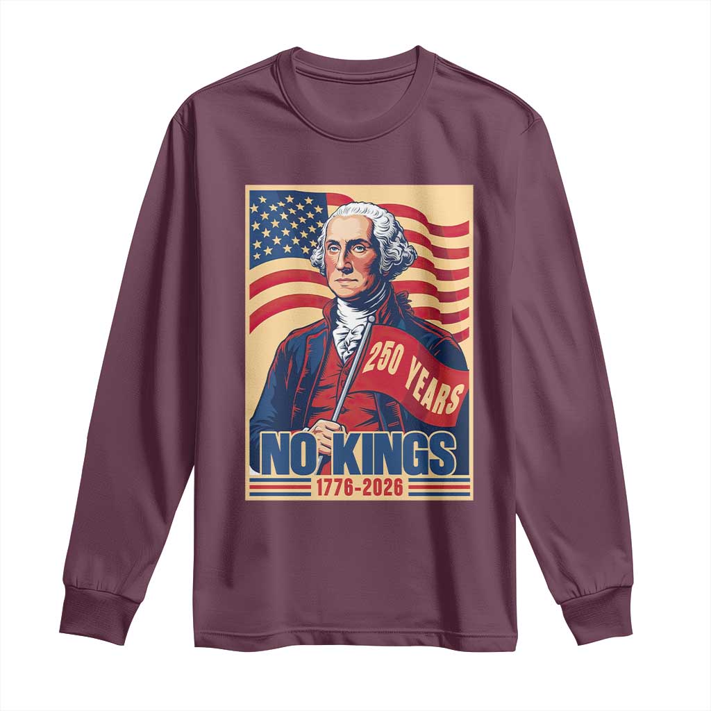 Funny George Washington Freedom Protest Long Sleeve Shirt No Kings