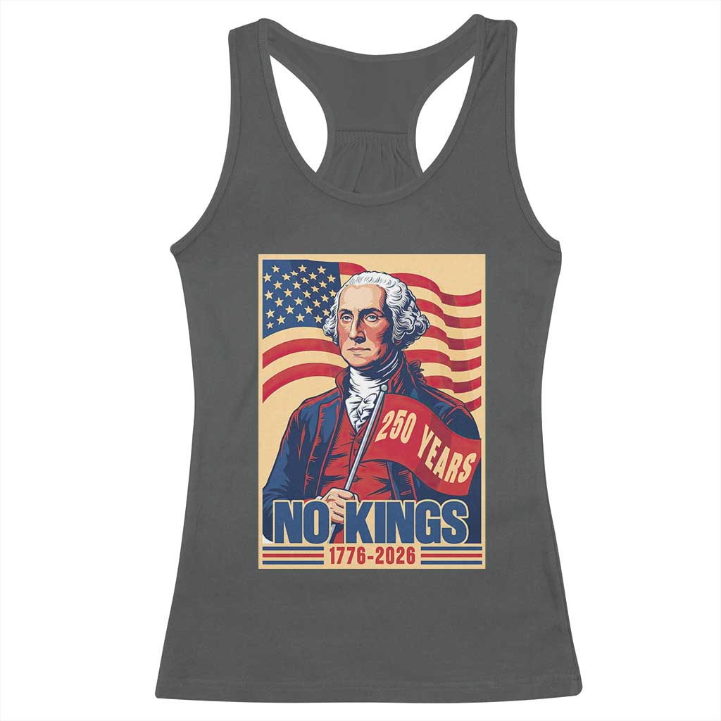 Funny George Washington Freedom Protest Racerback Tank Top No Kings