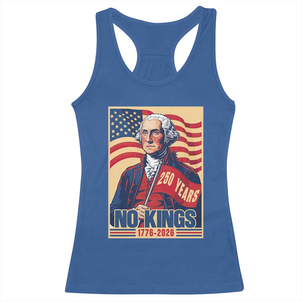 Funny George Washington Freedom Protest Racerback Tank Top No Kings