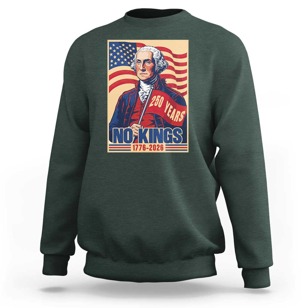 Funny George Washington Freedom Protest Sweatshirt No Kings