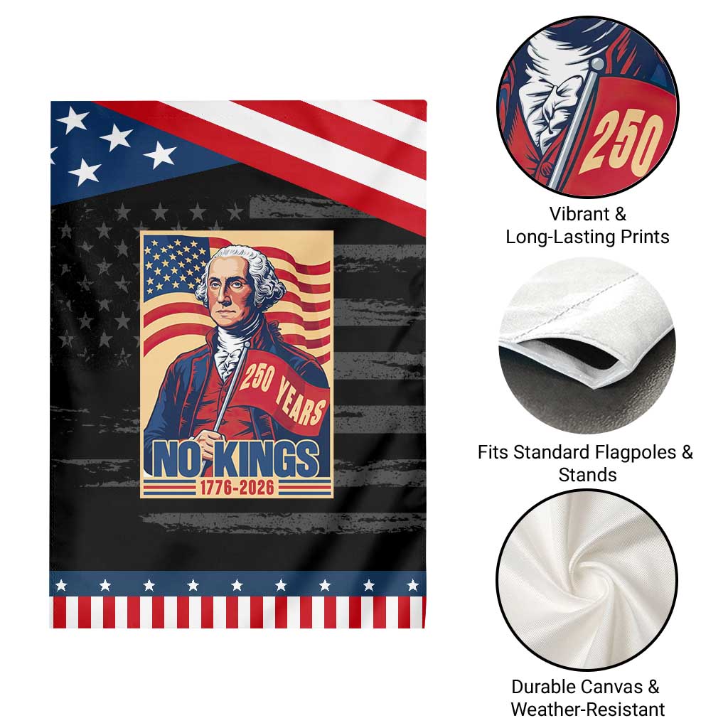 Funny George Washington Freedom Protest Garden Flag No Kings