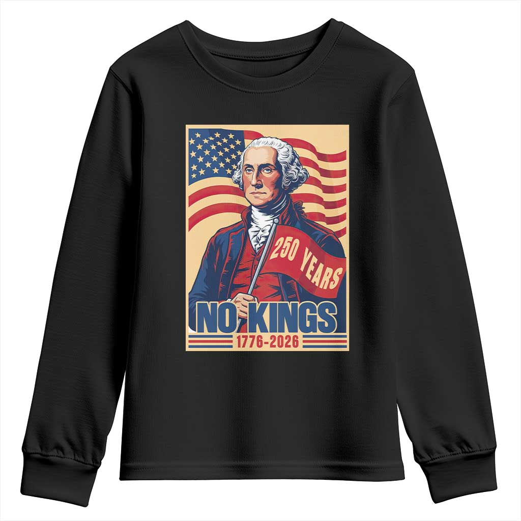 Funny George Washington Freedom Protest Youth Sweatshirt No Kings