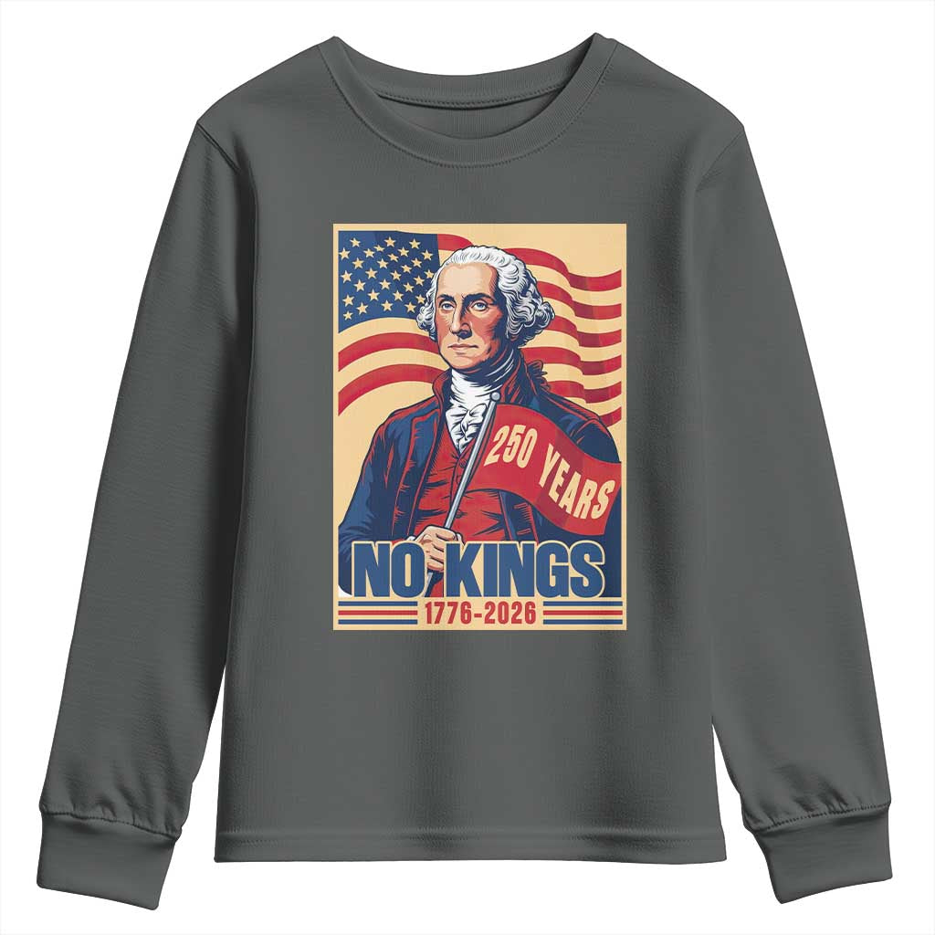 Funny George Washington Freedom Protest Youth Sweatshirt No Kings