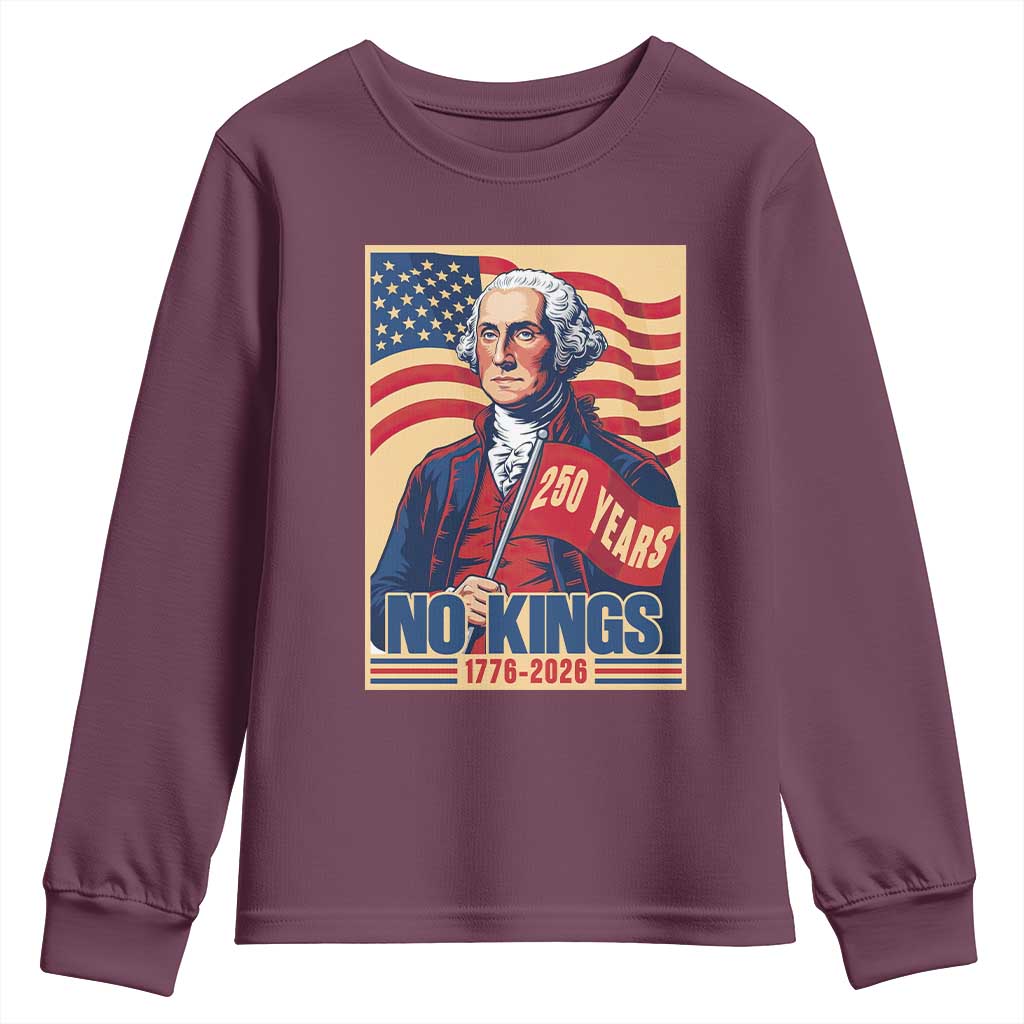 Funny George Washington Freedom Protest Youth Sweatshirt No Kings