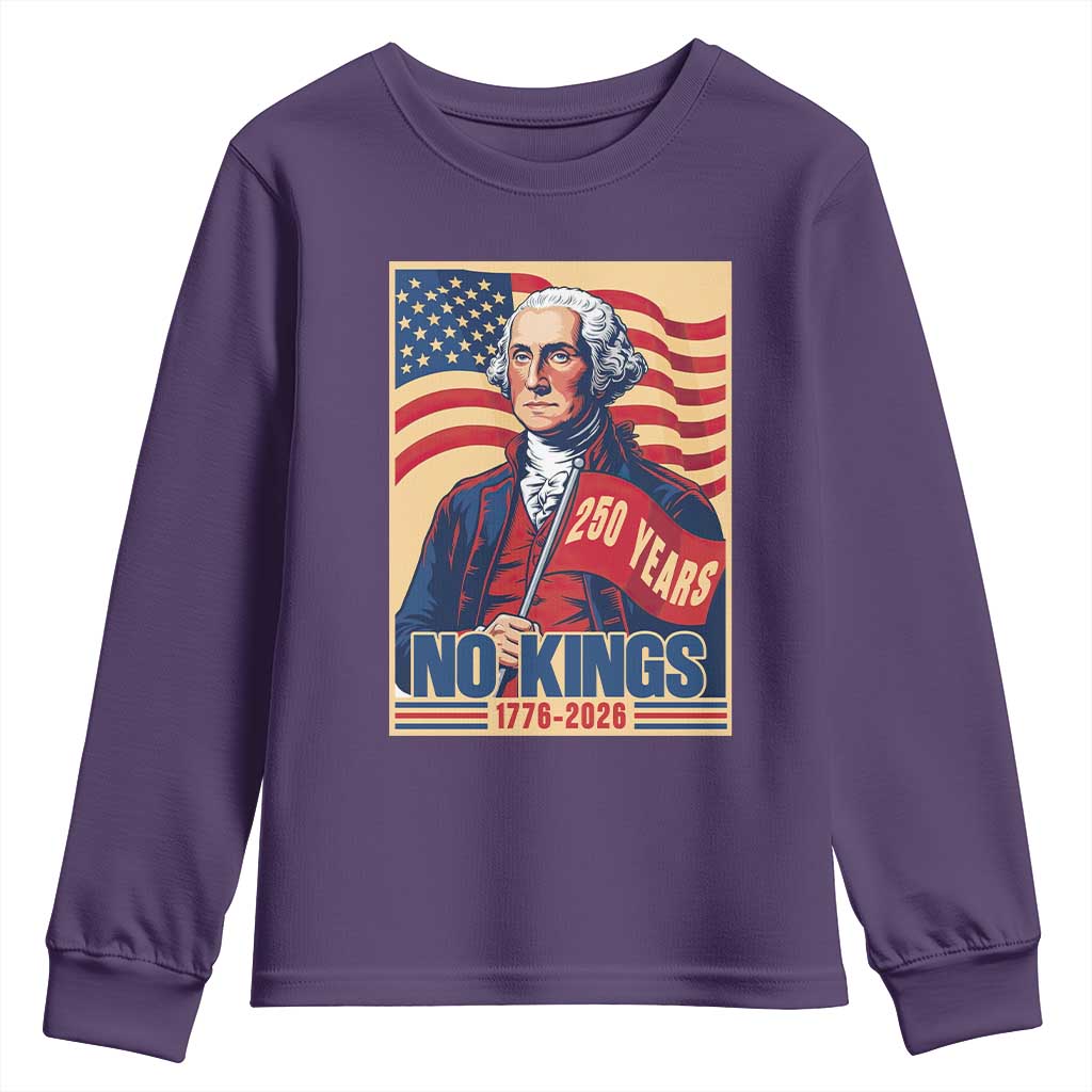 Funny George Washington Freedom Protest Youth Sweatshirt No Kings