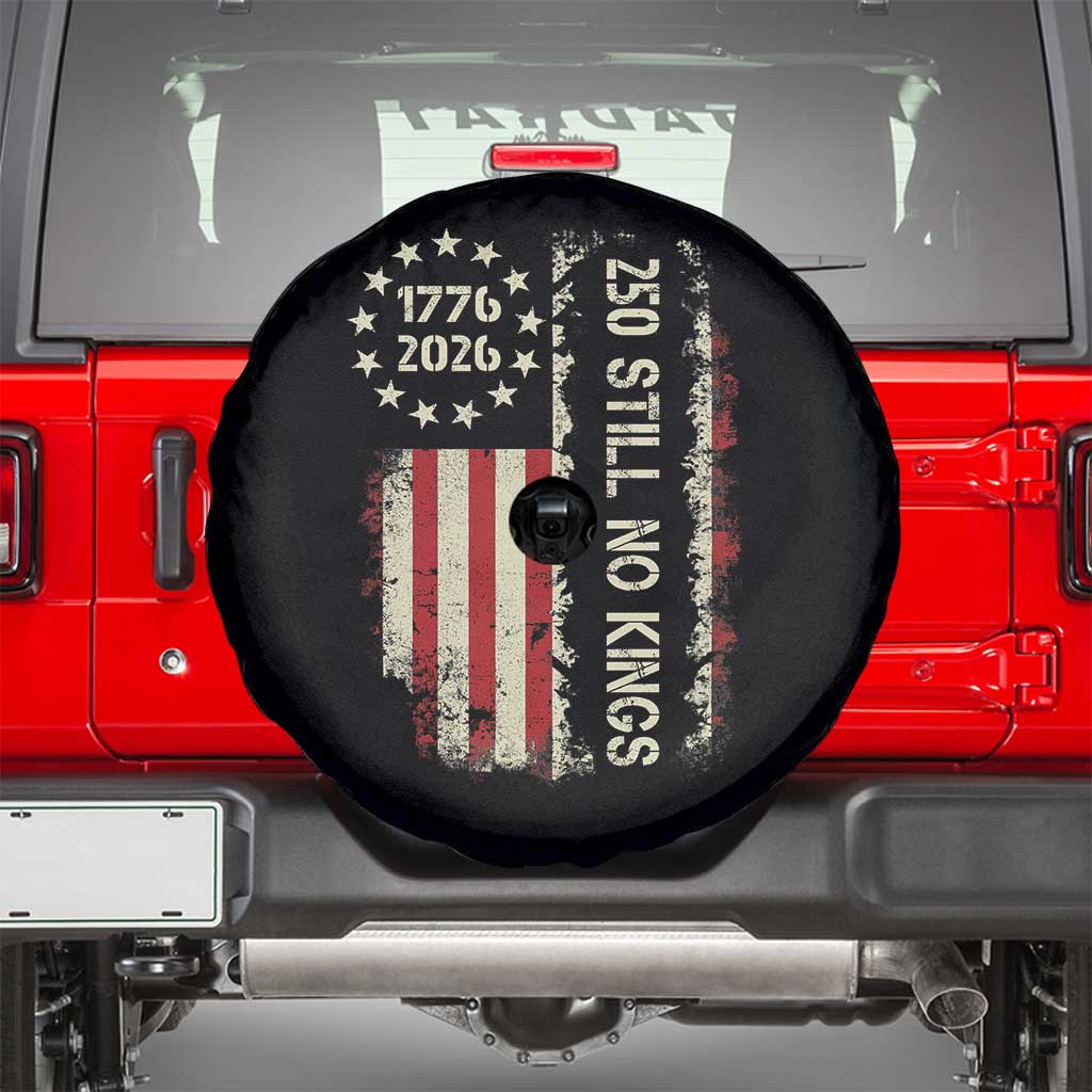 250 Still No Kings Spare Tire Cover Vintage Patriotic Flag