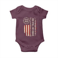 250 Still No Kings Baby Onesie Vintage Patriotic Flag