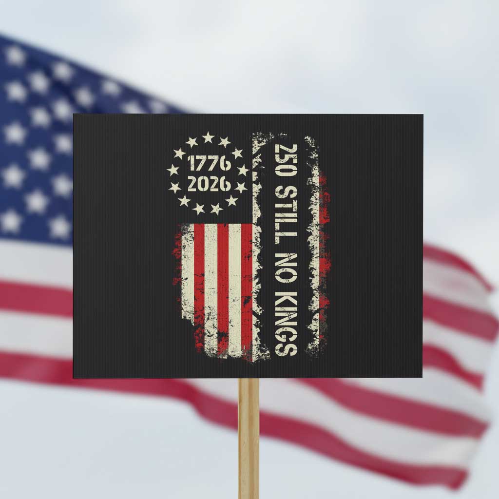 250 Still No Kings Protest Sign Vintage Patriotic Flag