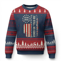 250 Still No Kings Ugly Christmas Sweater Vintage Patriotic Flag
