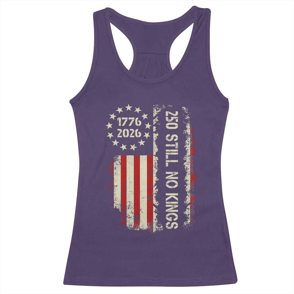 250 Still No Kings Racerback Tank Top Vintage Patriotic Flag