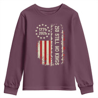 250 Still No Kings Youth Sweatshirt Vintage Patriotic Flag