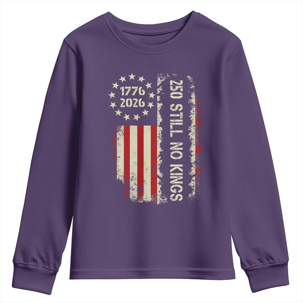 250 Still No Kings Youth Sweatshirt Vintage Patriotic Flag