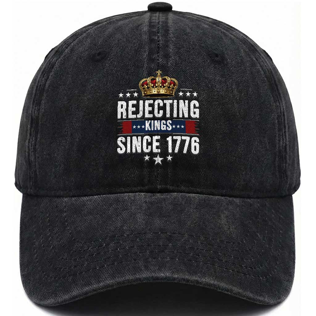 Rejecting Kings Since 1776 Washed Cotton Baseball Cap Anti Authoritarian Protest