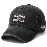 Rejecting Kings Since 1776 Washed Cotton Baseball Cap Anti Authoritarian Protest