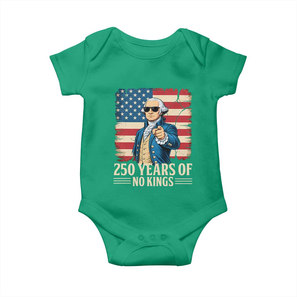 No Kings 250 Years George Washington Baby Onesie