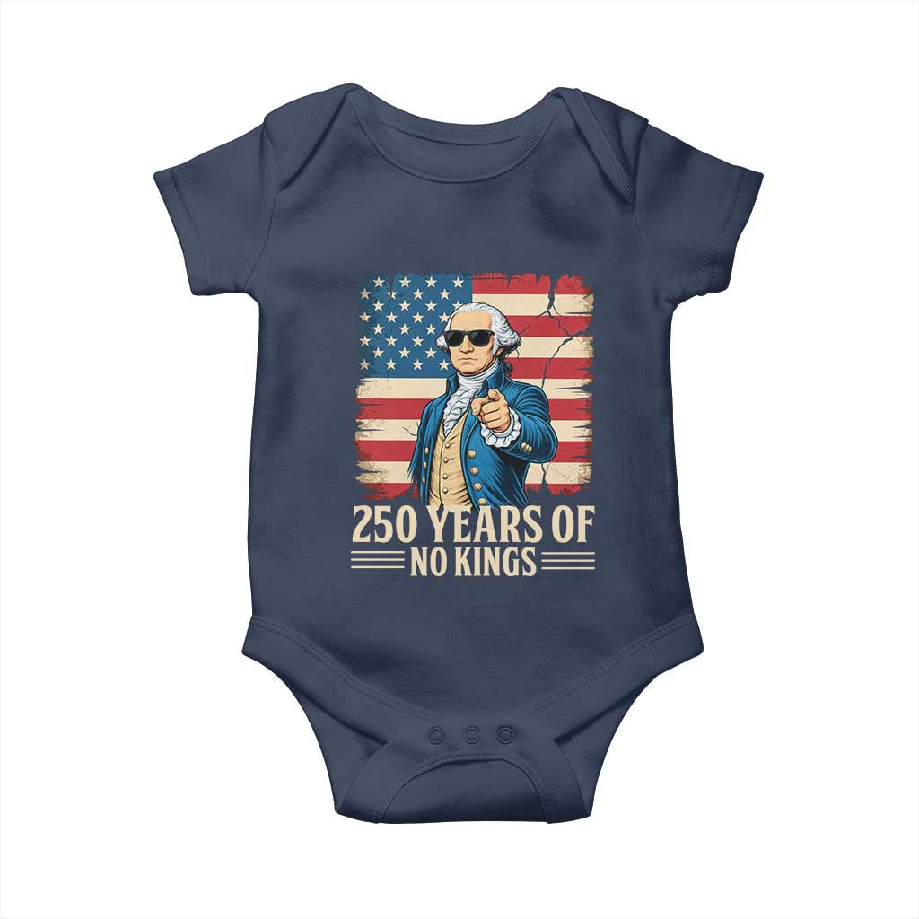 No Kings 250 Years George Washington Baby Onesie