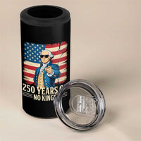 No Kings 250 Years George Washington 4 in 1 Can Cooler Tumbler