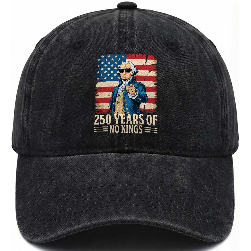 No Kings 250 Years George Washington Washed Cotton Baseball Cap