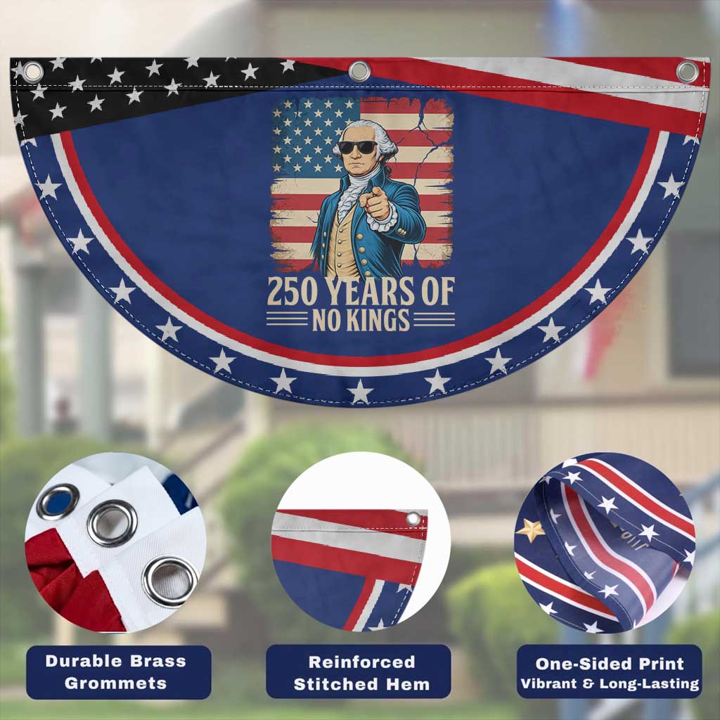 No Kings 250 Years George Washington Patriotic Fan Flag