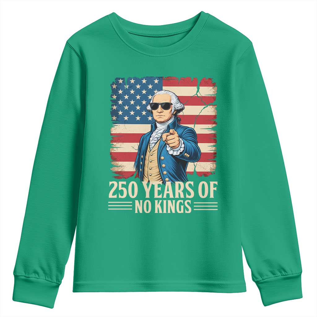 No Kings 250 Years George Washington Youth Sweatshirt