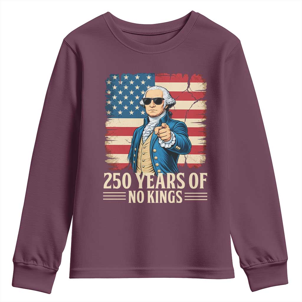 No Kings 250 Years George Washington Youth Sweatshirt