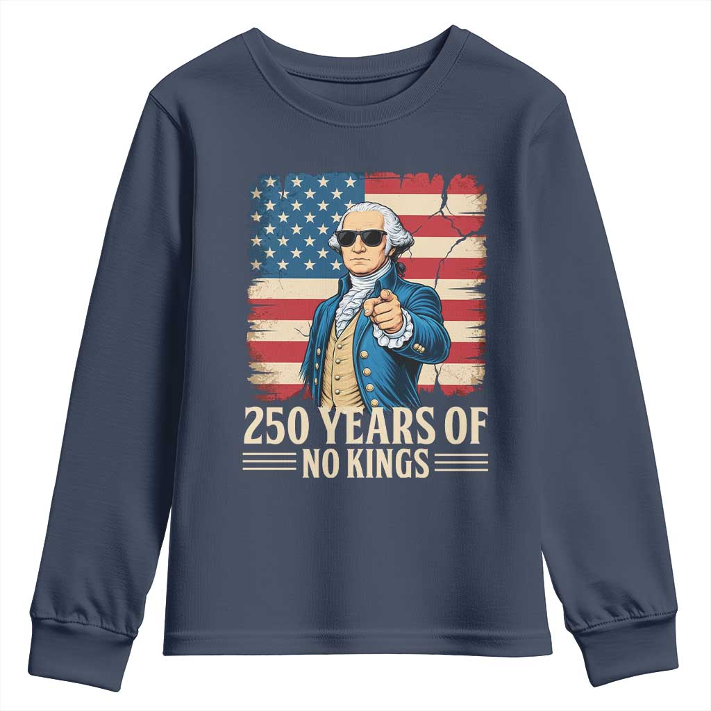 No Kings 250 Years George Washington Youth Sweatshirt