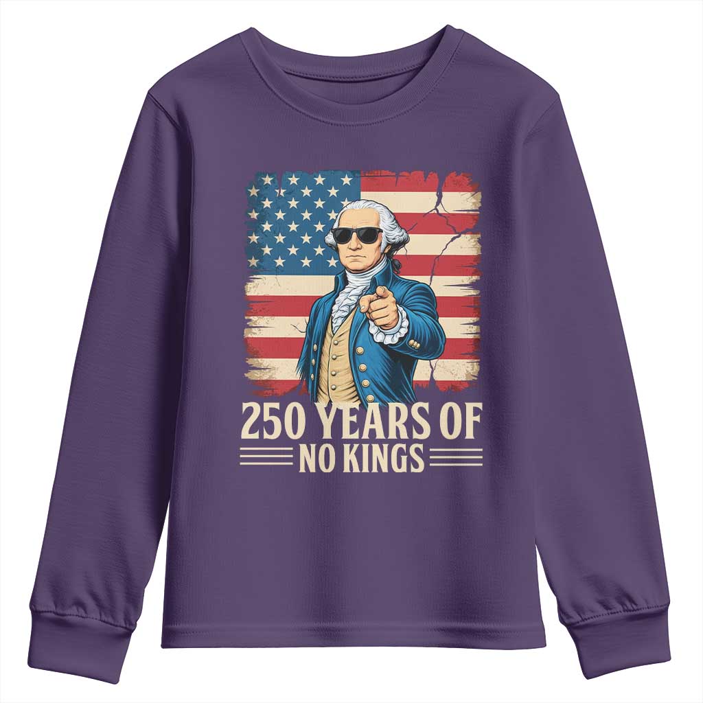 No Kings 250 Years George Washington Youth Sweatshirt