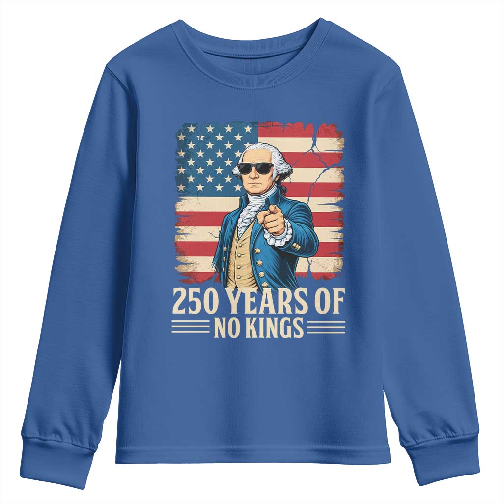 No Kings 250 Years George Washington Youth Sweatshirt