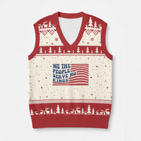 We The People Serve No Kings V-Neck Knit Sweater Vest American Freedom Protest