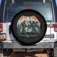 Patriotic Bigfoot And Mothman Spare Tire Cover Funny Cryptid Lover Gift