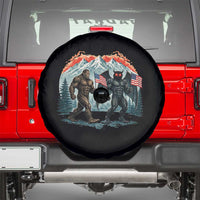 Patriotic Bigfoot And Mothman Spare Tire Cover Funny Cryptid Lover Gift
