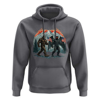 Patriotic Bigfoot And Mothman Hoodie Funny Cryptid Lover Gift