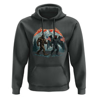 Patriotic Bigfoot And Mothman Hoodie Funny Cryptid Lover Gift