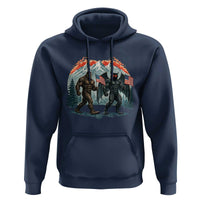 Patriotic Bigfoot And Mothman Hoodie Funny Cryptid Lover Gift