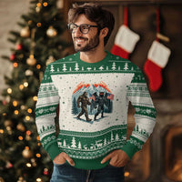 Patriotic Bigfoot And Mothman Ugly Christmas Sweater Funny Cryptid Lover Gift